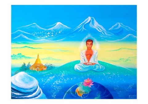 Poster de méditation, Sérénité, reproduction de peinture Copyright Ellhea