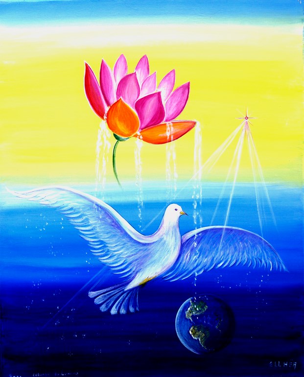 Poster meditation Dove light artist Ellhëa