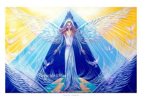 Tableau ange - poster peinture Ange de Lumière d'Ellhëa